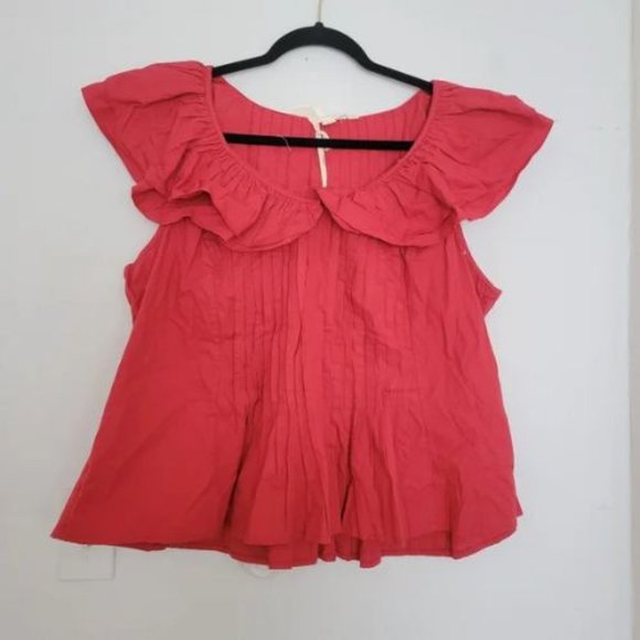 NWT Anthropologie Pintucked Ruffle Blouse | 2X - Picture 4 of 6